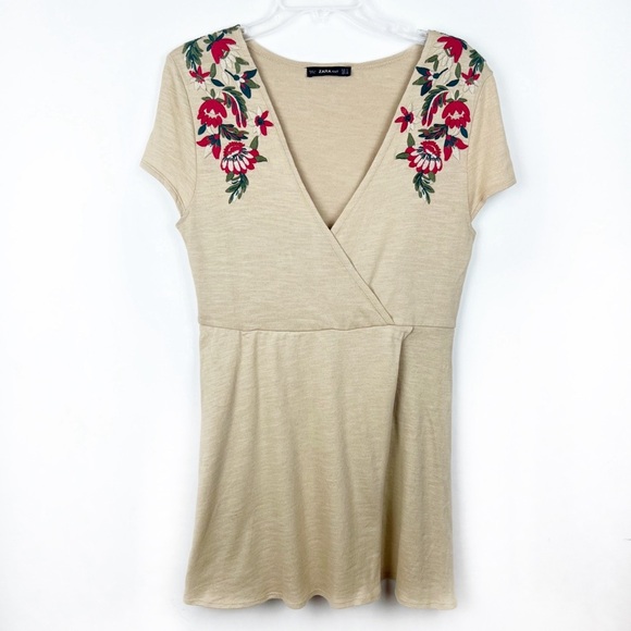 ZARA Embroidered Knit Faux Wrap Dress Medium Boho Festival Western M Rodeo - Picture 12 of 12